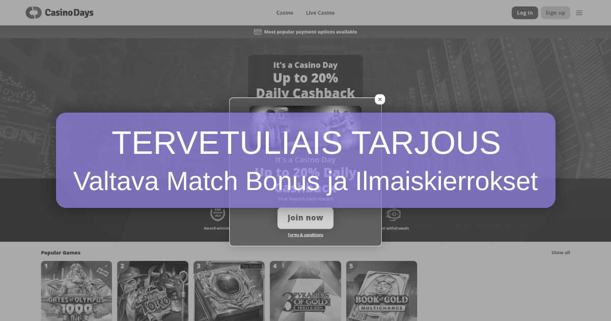 Casino Days Nettikasino Suomalaisille
